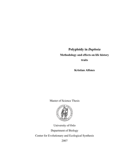 Differences in Life History Traits and Quantities of DNA/RNA and Protein