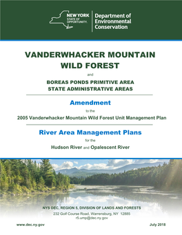 Vanderwhacker Mountain Wild Forest UMP Amendment July 13, 2018 Page 2