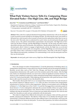 Comparing Three Elevated Parks—The High Line, 606, and High Bridge