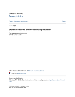 Examination of the Evolution of Multi-Percussion