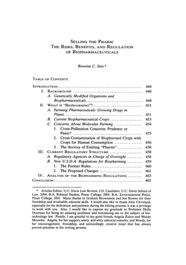 The Risks, Benefits, and Regulation of Biopharmaceuticals