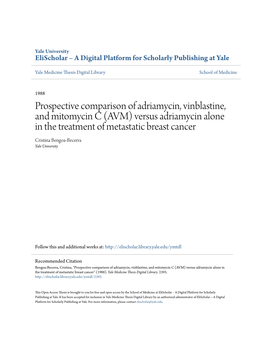 Prospective Comparison of Adriamycin, Vinblastine, And