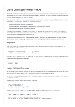 Oracle Linux Ksplice Hands‑On LAB