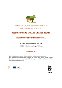 Transhumance Routes in Bulgaria