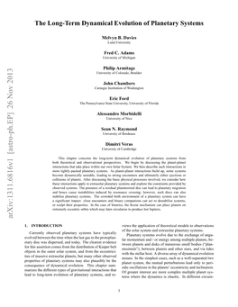 The Long-Term Dynamical Evolution of Planetary Systems