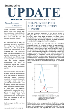 Soil Provides Poor Road Construction Support