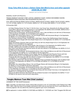 Yong Tshu Khin & Anor V Dahan Cipta Sdn Bhd & Anor and Other Appeals [2020] MLJU 1983