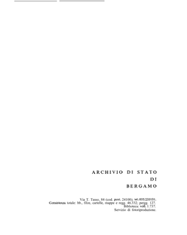 Archivio Di Stato Di Bergamo