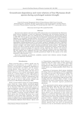 Groundwater-Dependency and Water Relations of Four Myrtaceae Shrub Species During a Prolonged Summer Drought