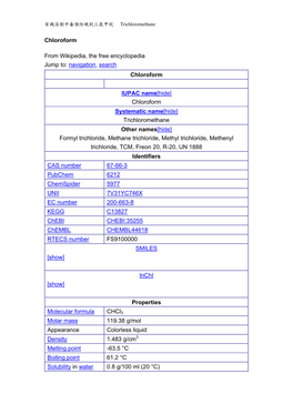 Chloroform Systematic N