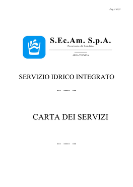 S.Ec.Am. S.P.A. CARTA DEI SERVIZI