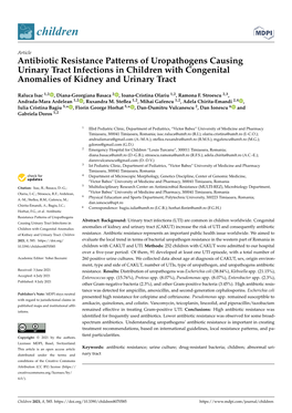 Antibiotic Resistance Patterns of Uropathogens Causing Urinary Tract Infections in Children with Congenital Anomalies of Kidney and Urinary Tract