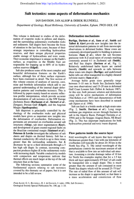 Salt Tectonics: Some Aspects of Deformation Mechanics