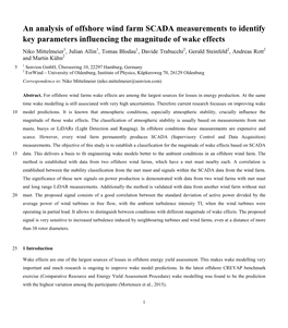 An Analysis of Offshore Wind Farm SCADA Measurements to Identify