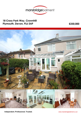 18 Cross Park Way, Crownhill Plymouth, Devon, PL6 5AP £250,000