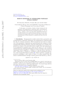 Robust Estimates in Generalized Partially Linear Models (With Full Appendix)