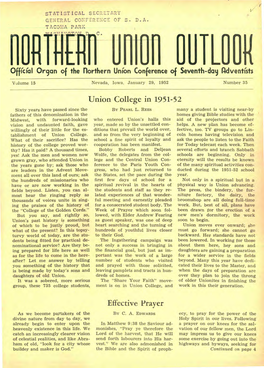 Northern Union Outlook for 1952