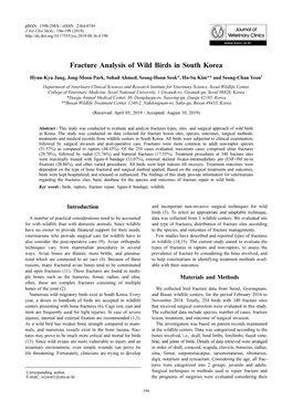 Fracture Analysis of Wild Birds in South Korea