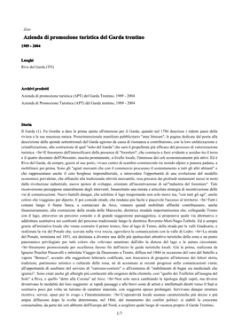 Azienda Di Promozione Turistica Del Garda Trentino 1989 - 2004