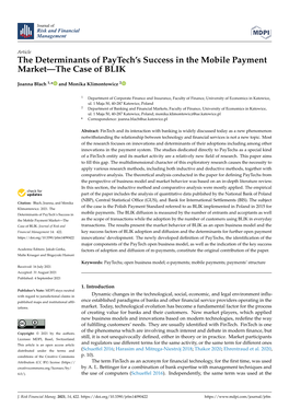 The Determinants of Paytech's Success in the Mobile Payment