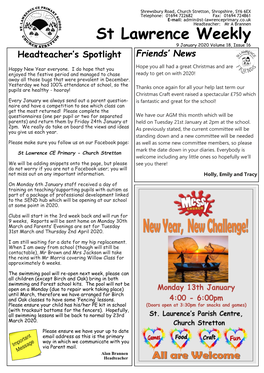 St Lawrence Weekly 9 January 2020 Volume 18, Issue 16