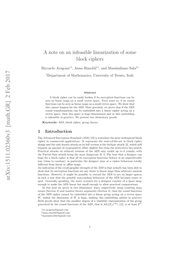 A Note on an Infeasible Linearization of Some Block Ciphers