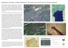 Interbasin Transfers Within Thailand*: the Salween/Luam/Ping/Chao Phraya Projects