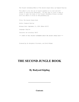 The Second Jungle Book, by Rudyard Kipling