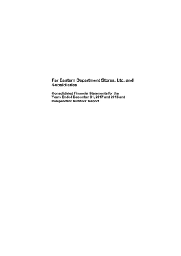 Far Eastern Department Stores, Ltd. and Subsidiaries