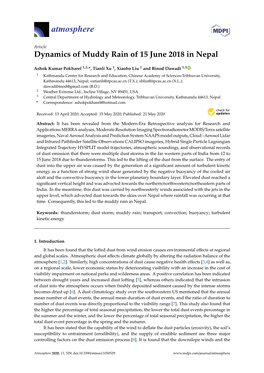 Dynamics of Muddy Rain of 15 June 2018 in Nepal