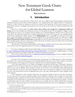 Summary of New Testament Greek Structure