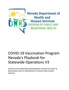 State of Nevada's COVID-19 Vaccination Program Playbook