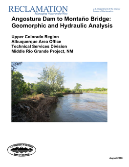 Angostura Dam to Montaño Bridge: Geomorphic and Hydraulic Analysis