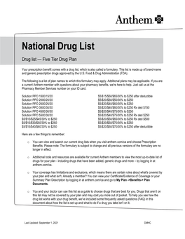National Drug List