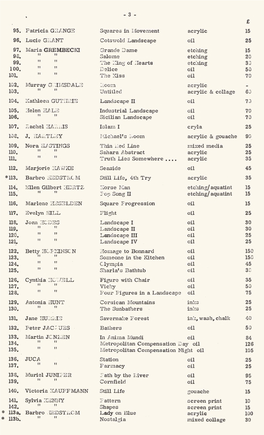 95. Patricia GRANGE Squares in Movement Acrylic £ 15 96. Lucie GRANT Cots Wold Landscape Oil 25 97. Maria Grembecia Grande Dame