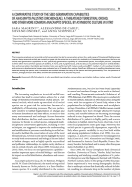 A Comparative Study of the Seed Germination Capabilities Of