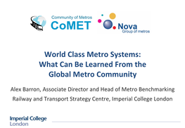 Comet Metro Benchmarking Update for Hong Kong