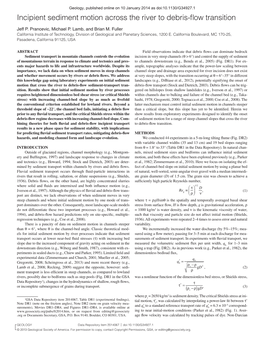 Incipient Sediment Motion Across the River to Debris-Flow Transition