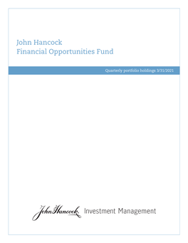 John Hancock Financial Opportunities Fund