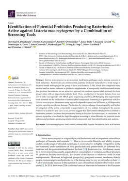 Identification of Potential Probiotics Producing Bacteriocins Active