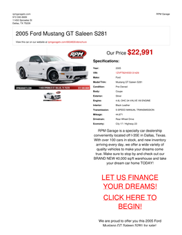 2005 Ford Mustang GT Saleen S281 | Dallas, TX | RPM Garage