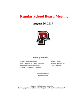 Regular School Board Meeting