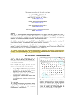 Wake Measurements from Horns Rev Final