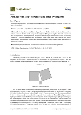 Pythagorean Triples Before and After Pythagoras