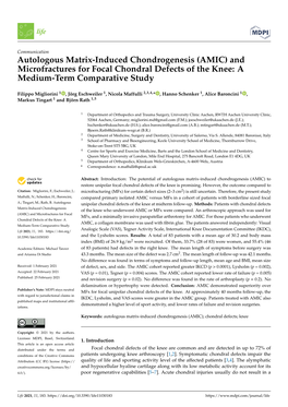 (AMIC) and Microfractures for Focal Chondral Defects of the Knee: a Medium-Term Comparative Study