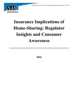 Insurance Implications of Home-Sharing: Regulator Insights and Consumer Awareness