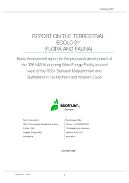 Report on the Terrestrial Ecology (Flora and Fauna)