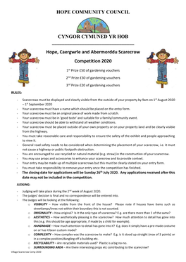 Hope, Caergwrle and Abermorddu Scarecrow Competition 2020