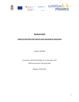 The Assessment of the Agricultural Producer Groups and Geographic