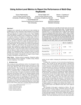 Using Action-Level Metrics to Report the Performance of Multi-Step Keyboards